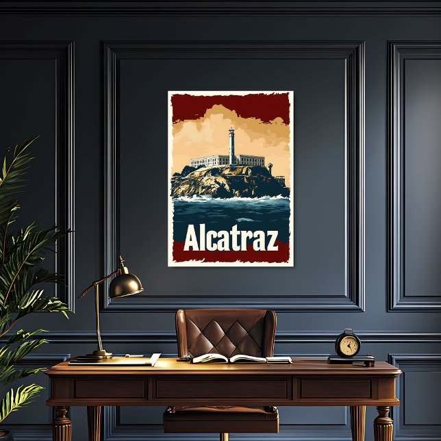 Poster Viagens vintage Alcatraz Negrito (Criador carregado)