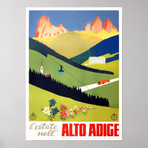 Poster Viagens vintage Alto Adige Itália