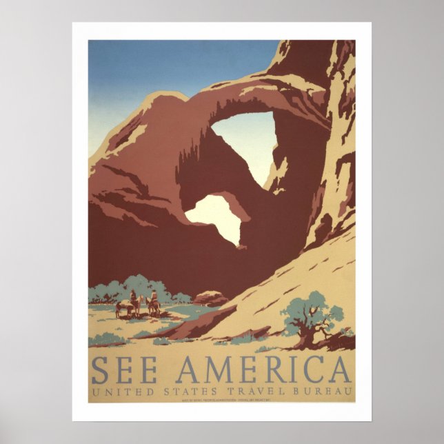Poster Viagens vintage América (Frente)