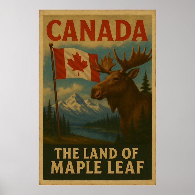 Poster Viagens vintage Art do Canadá (Frente)