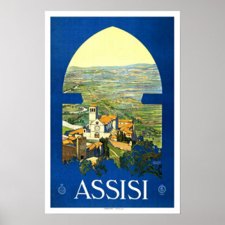 Poster Viagens vintage,Assisi