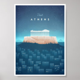 Póster Viagens vintage Atenas