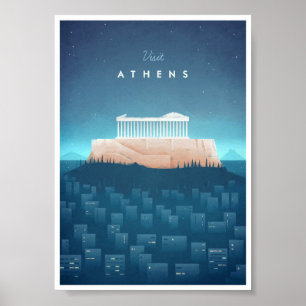 Póster Viagens vintage Atenas