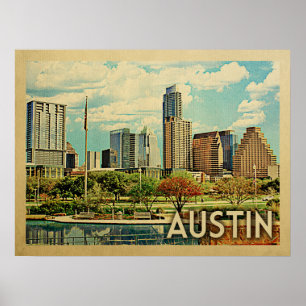Poster Viagens vintage Austin Texas