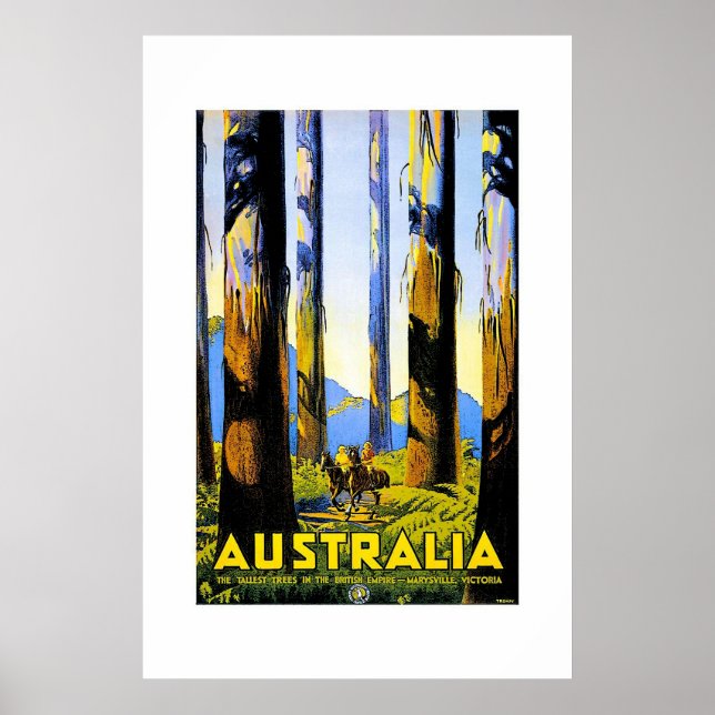 Póster Viagens vintage Austrália 2 (Frente)