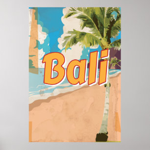 Póster Viagens vintage Bali Beach