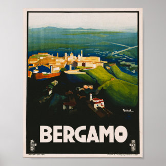 Poster Viagens vintage Bergamo Itália