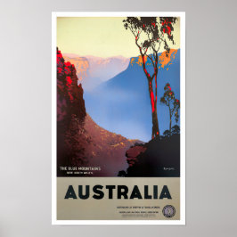 Poster Viagens vintage Blue Mounties Austrália