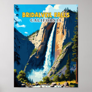 Poster Viagens vintage Bridalveil Falls California