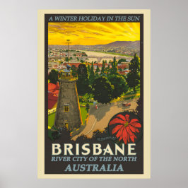 Poster Viagens vintage Brisbane Austrália