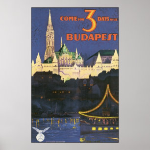 Póster Viagens vintage Budapeste
