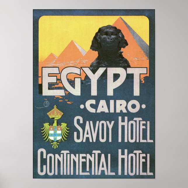 Póster Viagens vintage - Cairo Egito (Frente)