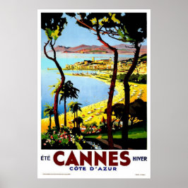 Póster Viagens vintage, Cannes