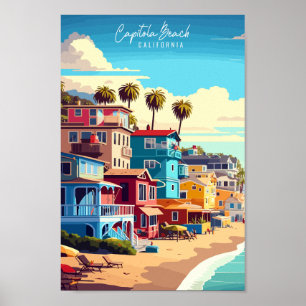 Poster Viagens vintage Capitola Beach California USA