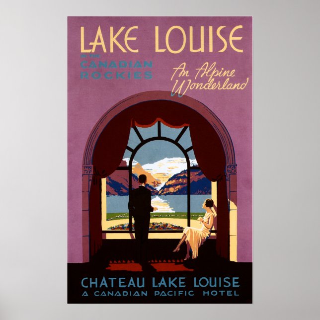 POSTER VIAGENS VINTAGE CHATEAU LAKE LOUISE CANADÁ (Frente)