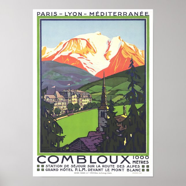 Poster Viagens vintage Combloux France (Frente)