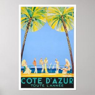 Poster Viagens vintage Cote D'Azur France