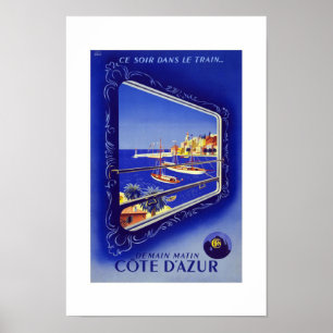 Poster Viagens vintage Cote D'azur France