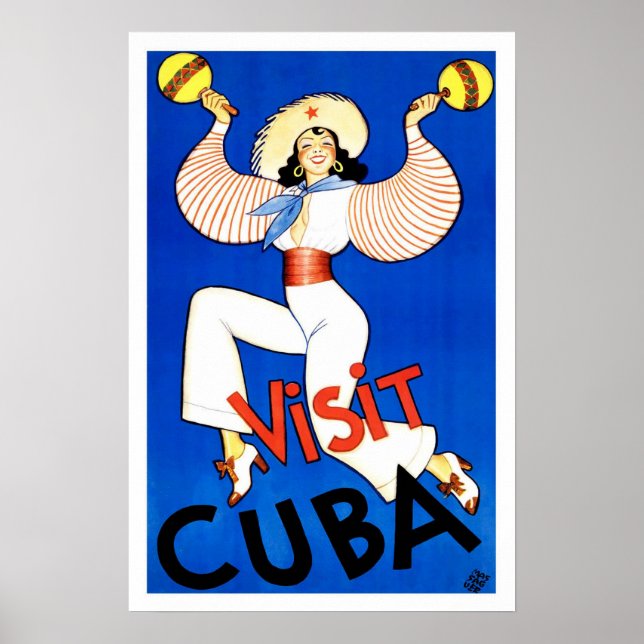 Póster Viagens vintage, Cuba (Frente)