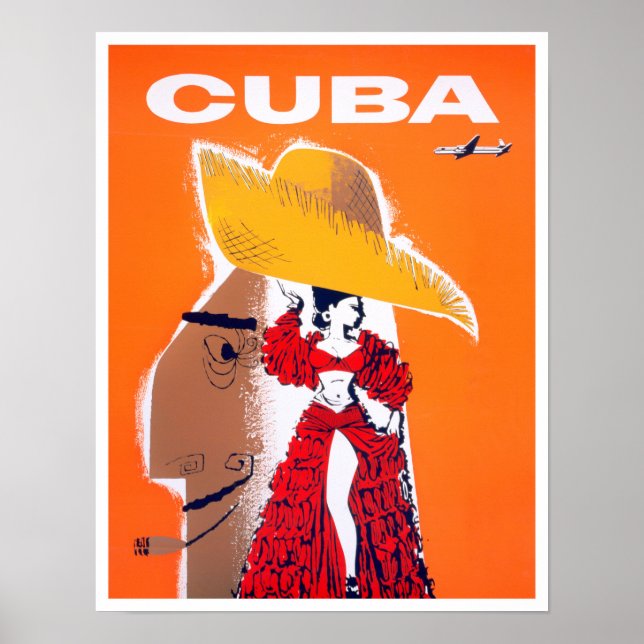 Poster Viagens vintage Cuba (Frente)