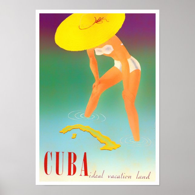 Poster Viagens vintage Cuba (Frente)