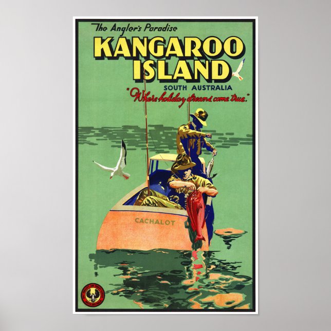 Poster Viagens vintage da Austrália restaurada (Frente)