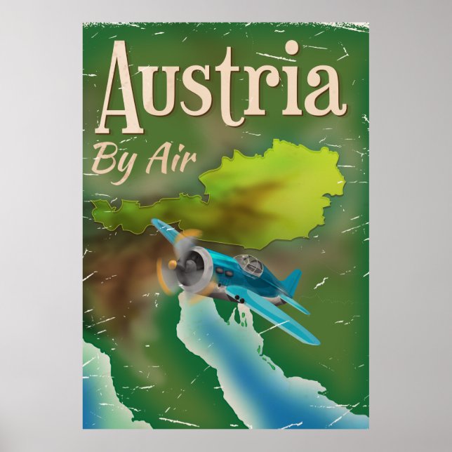 Póster Viagens vintage da Áustria (Frente)