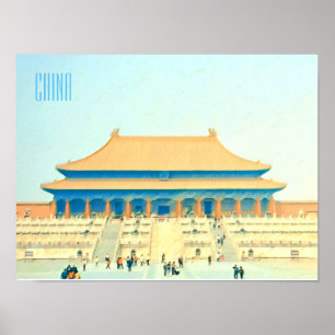 Poster Viagens vintage da Cidade Proibida na China