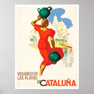 Poster Viagens vintage da Espanha Catalunya
