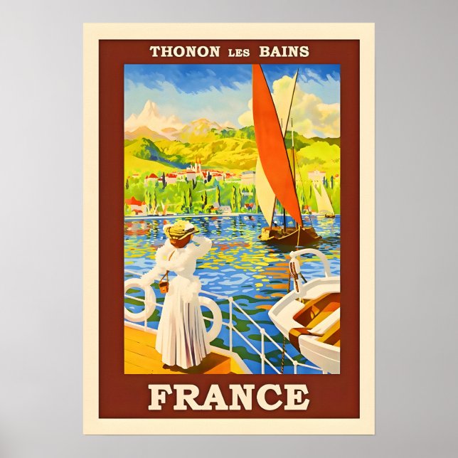 Poster Viagens vintage da França (Frente)