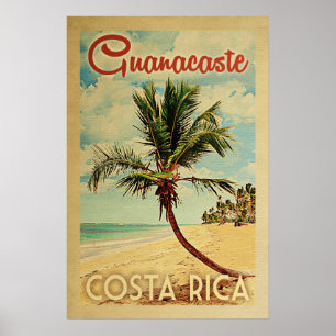 Poster Viagens vintage da palmeira de Guanacaste