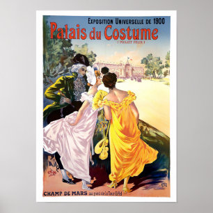 Poster viagens vintage da Paris World Expo France, 1900