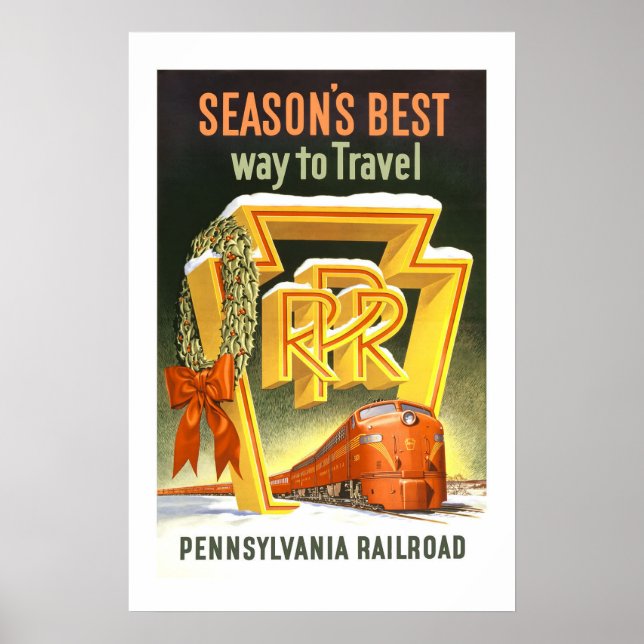 Póster Viagens vintage da Pensilvânia (Frente)