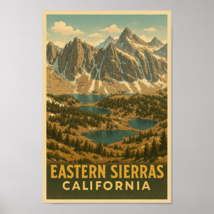 Poster Viagens vintage da Serra da Califórnia