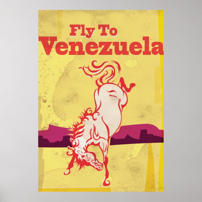 Póster Viagens vintage da Venezuela (Frente)