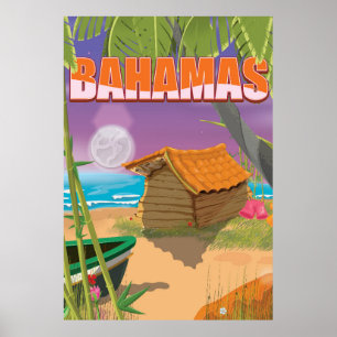 Poster Viagens vintage das Bahamas