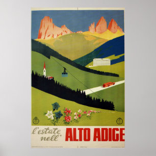Póster Viagens vintage de Adige do alto (Tirol sul)