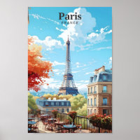 Viagens vintage de Arte da Torre Eiffel Paris Fran