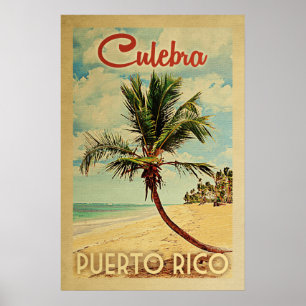 Poster Viagens vintage de Árvore Culebra Palm