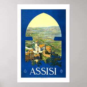 Póster Viagens vintage de Assisi