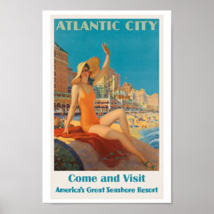 Poster Viagens vintage de Atlantic City