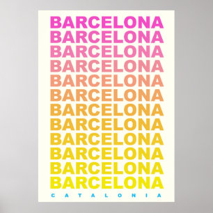 Poster Viagens vintage de Barcelona