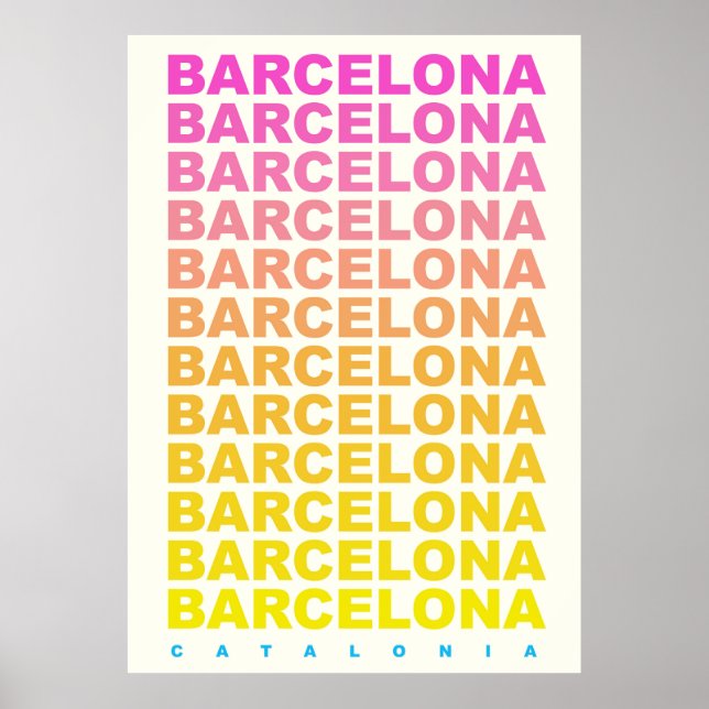 Poster Viagens vintage de Barcelona (Frente)