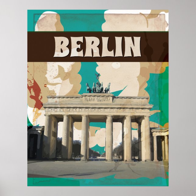 Póster Viagens vintage de Berlim (Frente)