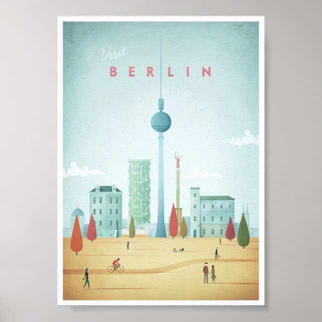 Póster Viagens vintage de Berlim (Frente)