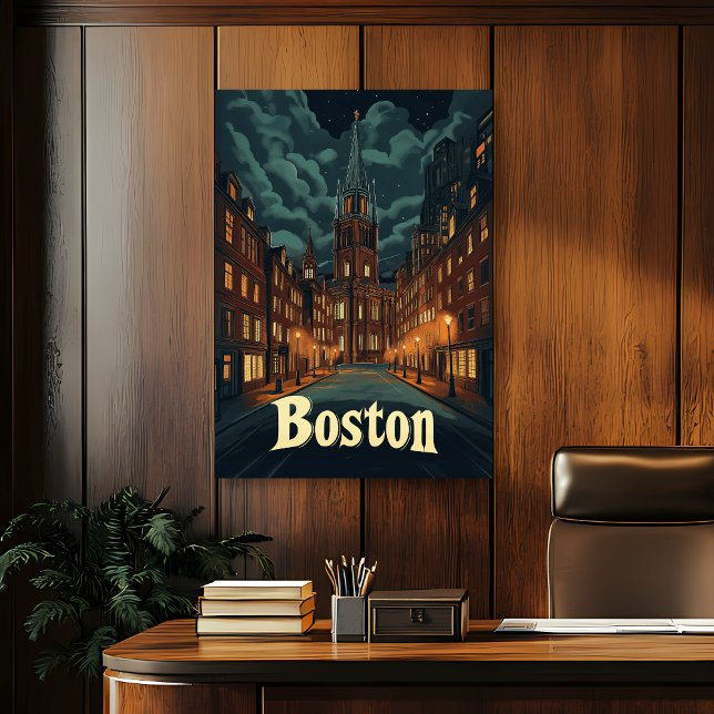 Poster Viagens vintage de Boston (Criador carregado)