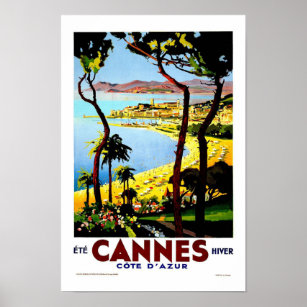 Póster Viagens vintage de Cannes France