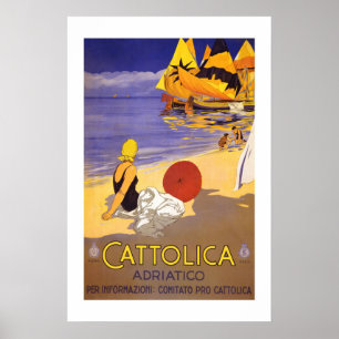 Póster Viagens vintage de Cattolica Italia