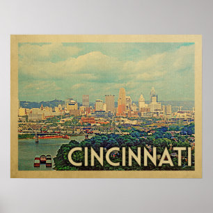 Poster Viagens vintage de Cincinnati Ohio
