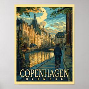 Poster Viagens vintage de Copenhaga